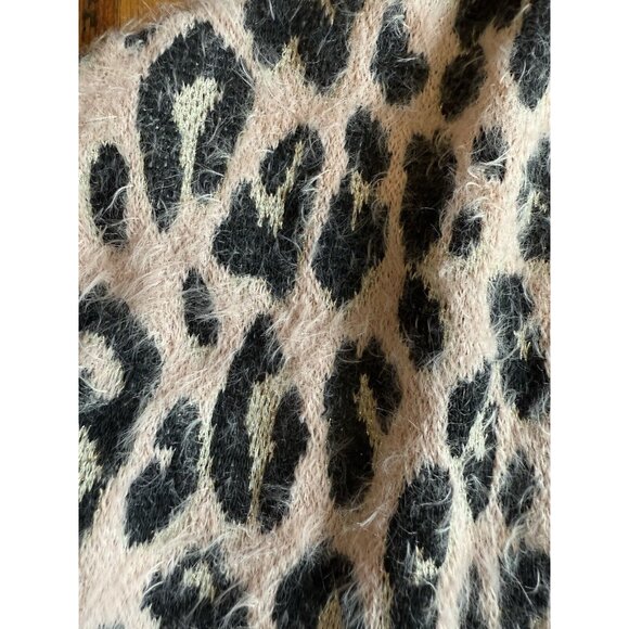 Wildfox Eyelash Open front long Cardigan Leopard Size M Casual Chic - Picture 5 of 8